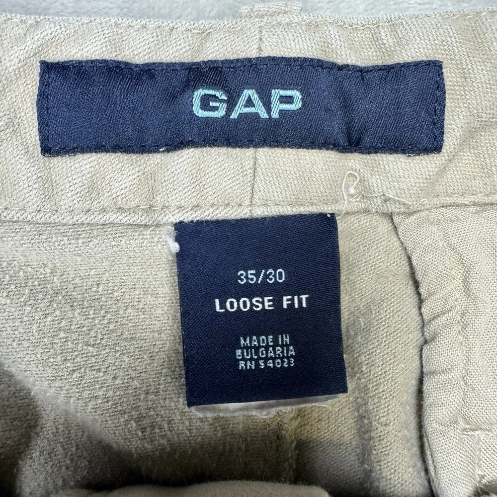 Vintage Y2K Gap Loose Fit Khaki Pants 35x30 Beige Chino Straight Casual Baggy‎